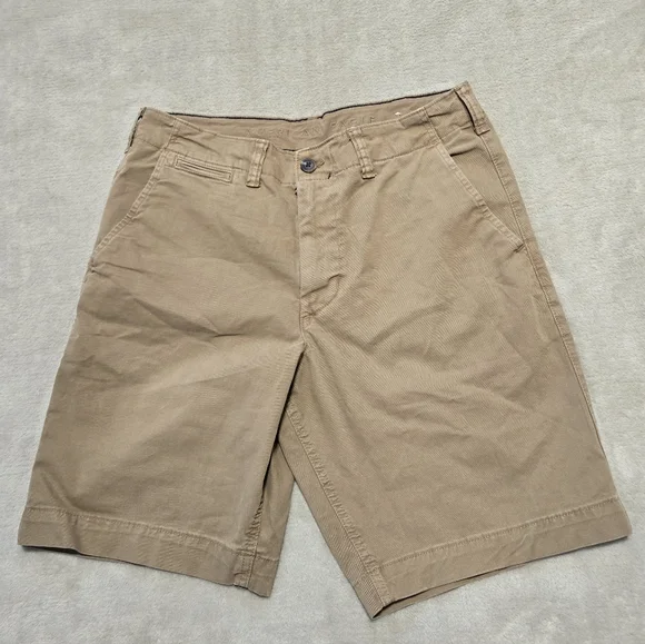 American Eagle Outfitters Next Level Flex Men's Tan Flat-Front Shorts Size 32 - Picture 1 of 8